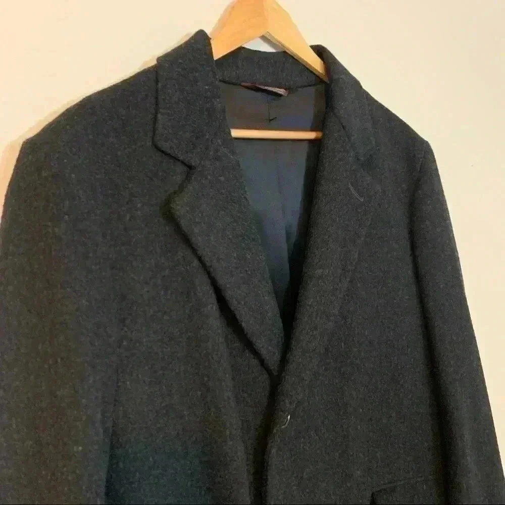 Vintage Nordstrom dark grey wool overcoat - Picture 2 of 9